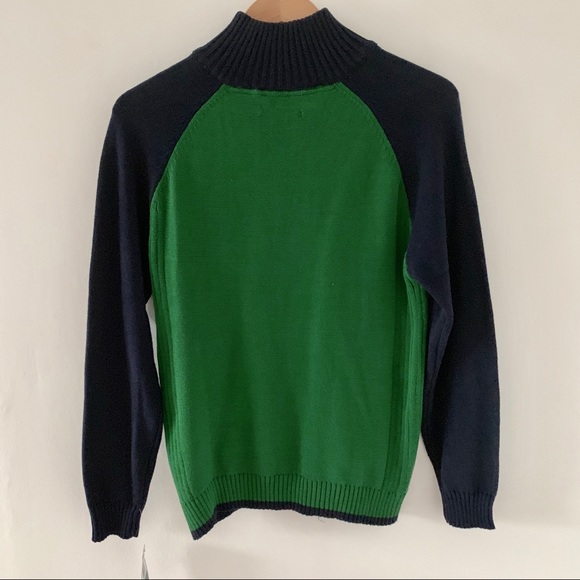 NWT Nautica Quarter Zip Blue/Green Sweater - Picture 5 of 8